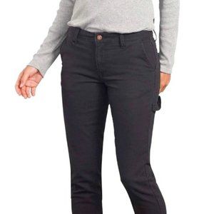 Dickies Women's Slim Straight Stretch Duck Carpenter - Black Size 8